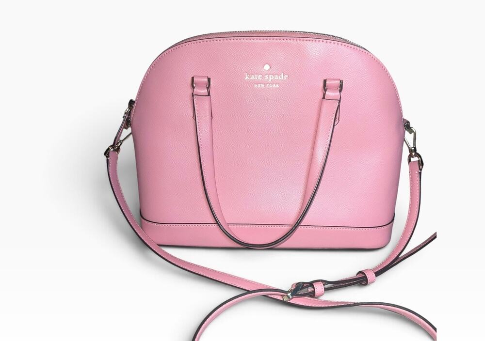Kate Spade New York Pink Kate Sadie Saffiano Leather Medium Dome Satchel